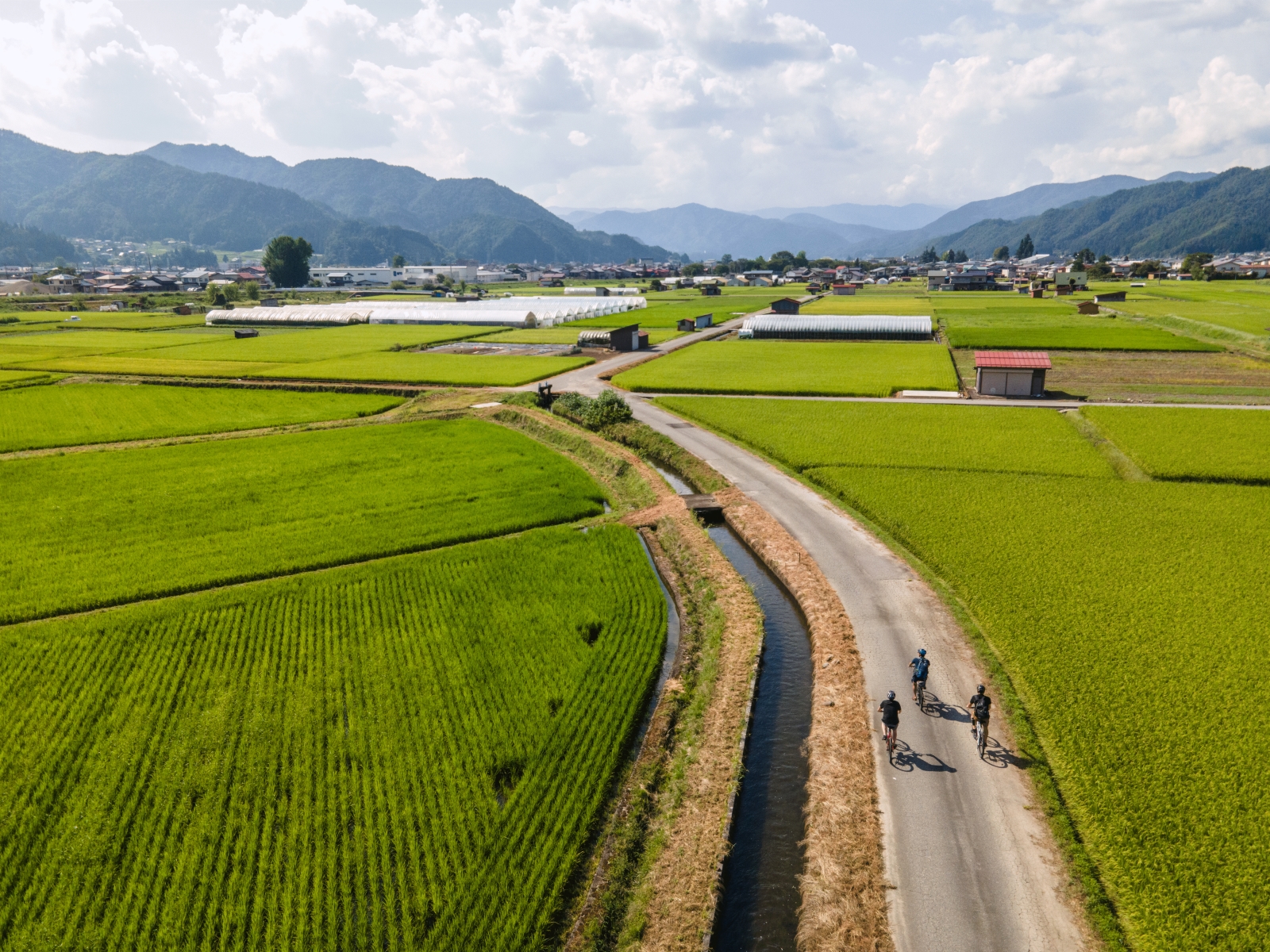 Cycling through the fields nearby Hida-Furukawa in Gifu